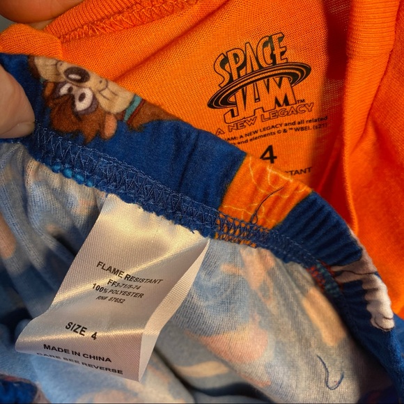 Let’s Jam Space Jam Boys long sleeve long flannels pajamas set size 4 NEW - Picture 4 of 5